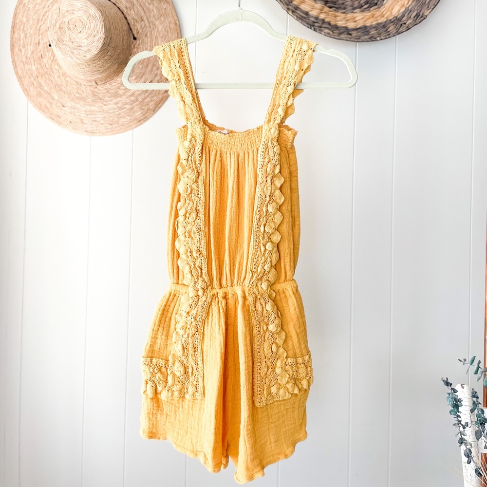 Jen's Pirate Booty Yellow Lace Romper